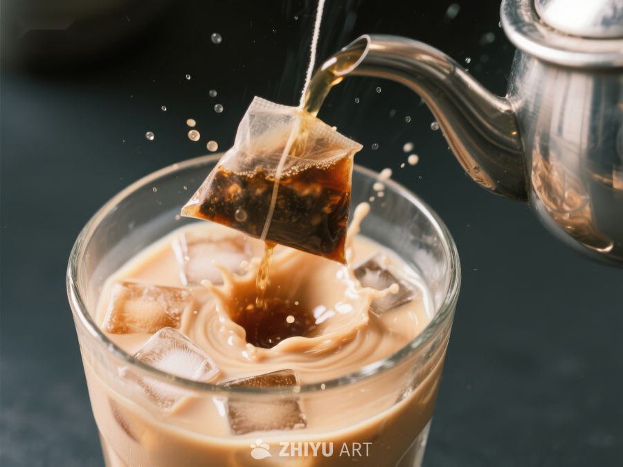热茶倒入冰块咖啡杯 860