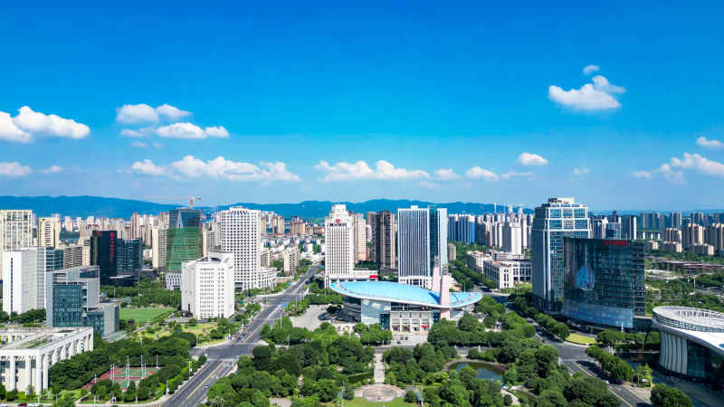 江西吉安城市风光旅游景区航拍图