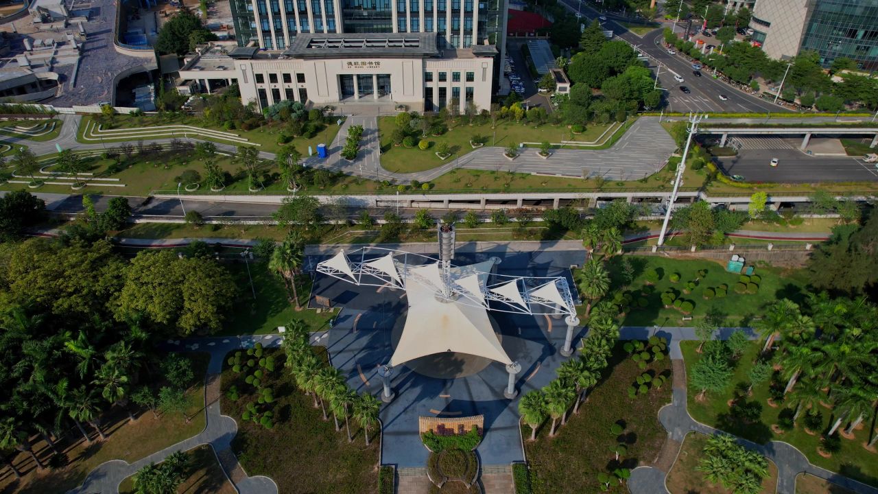 航拍福州闽江公园景观 2