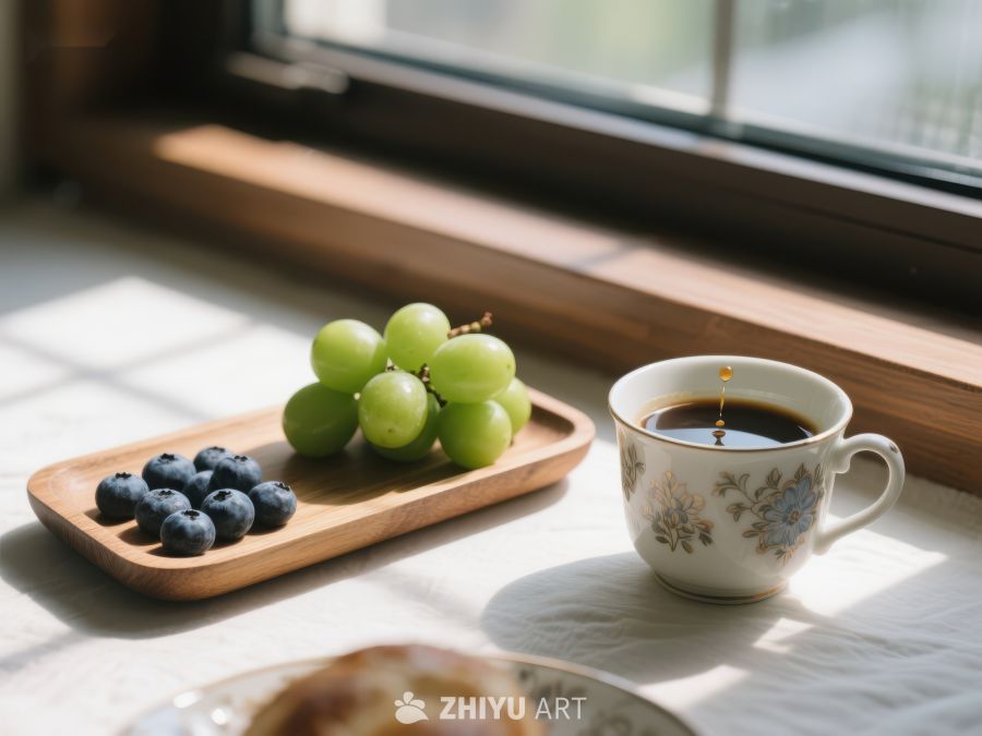 窗边的咖啡与水果 218