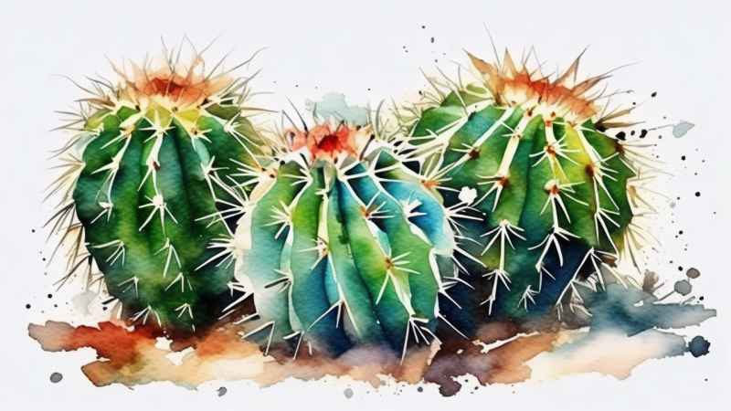 仙人掌自然植物插画 68