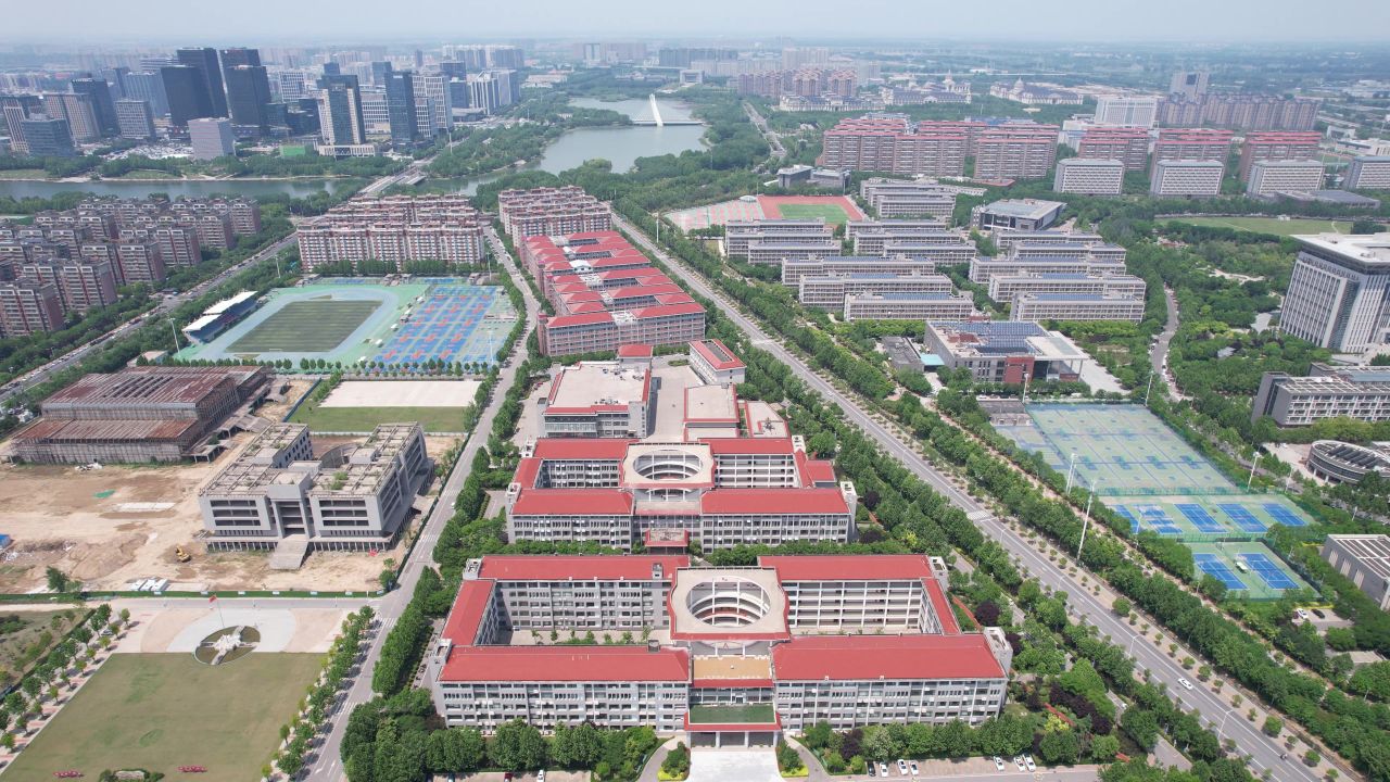 河南郑州城市风光地标建筑航拍 