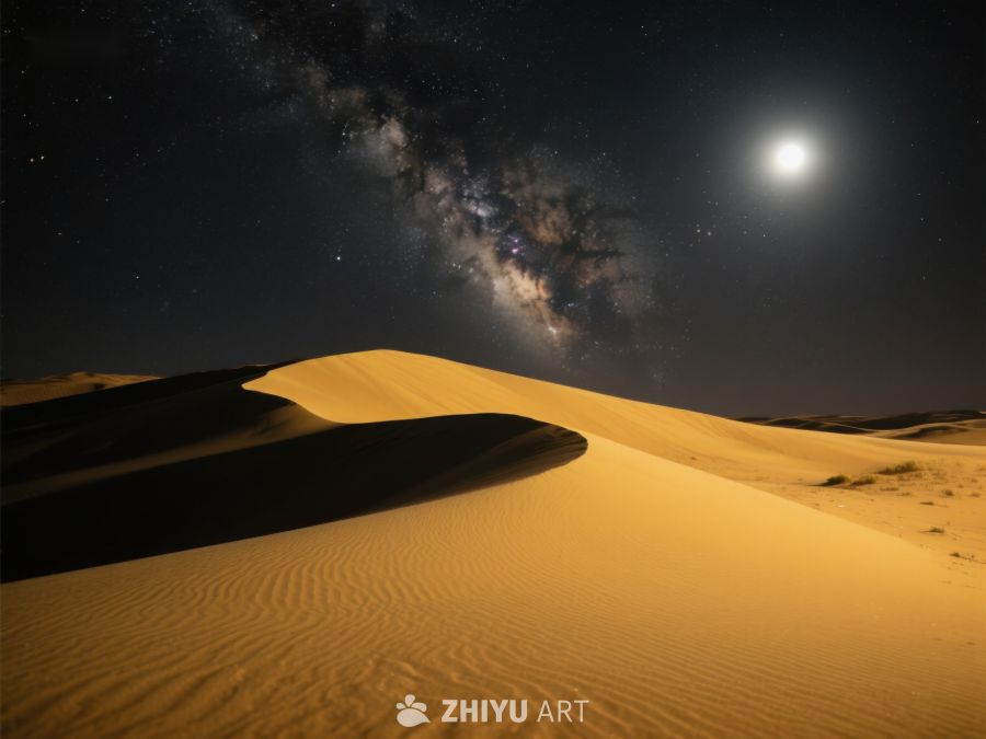 沙漠夜景：银河与明月 86