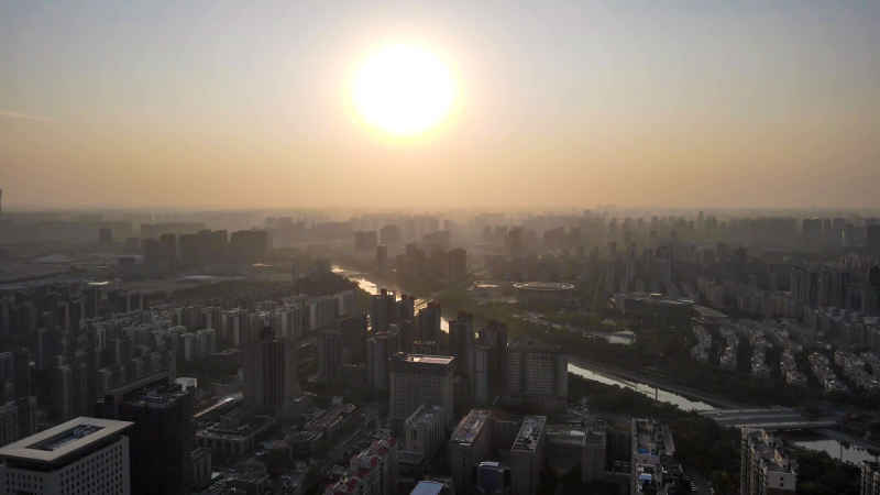 河南郑州城市风光航拍图 