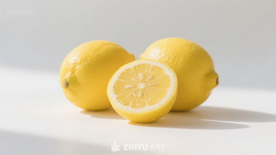 新鲜柠檬切片展示