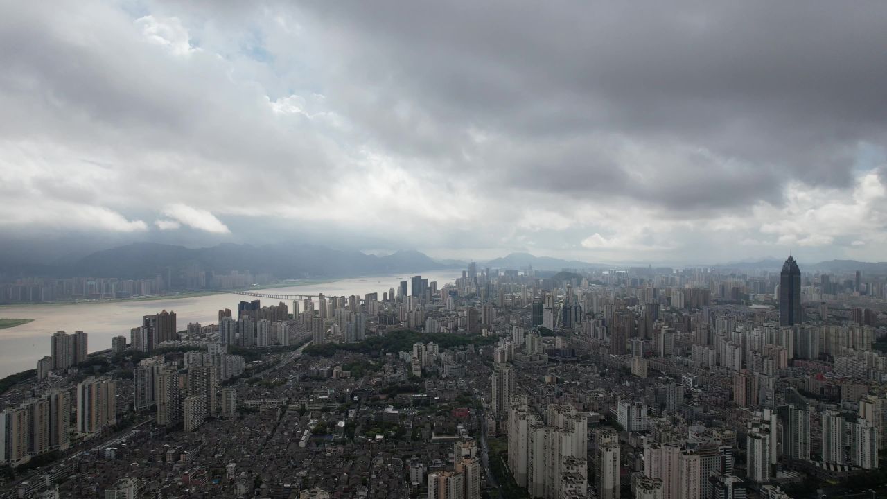 浙江温州城市建设航拍 