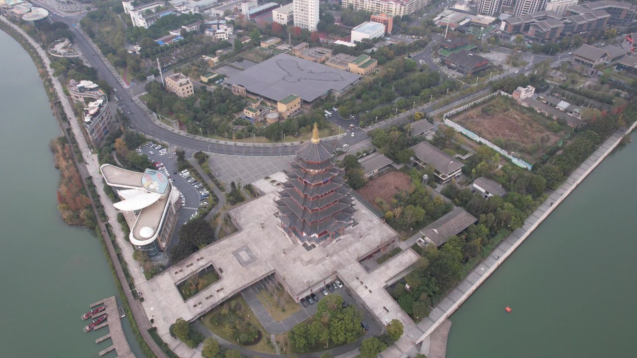 四川遂宁临仙阁景区航拍