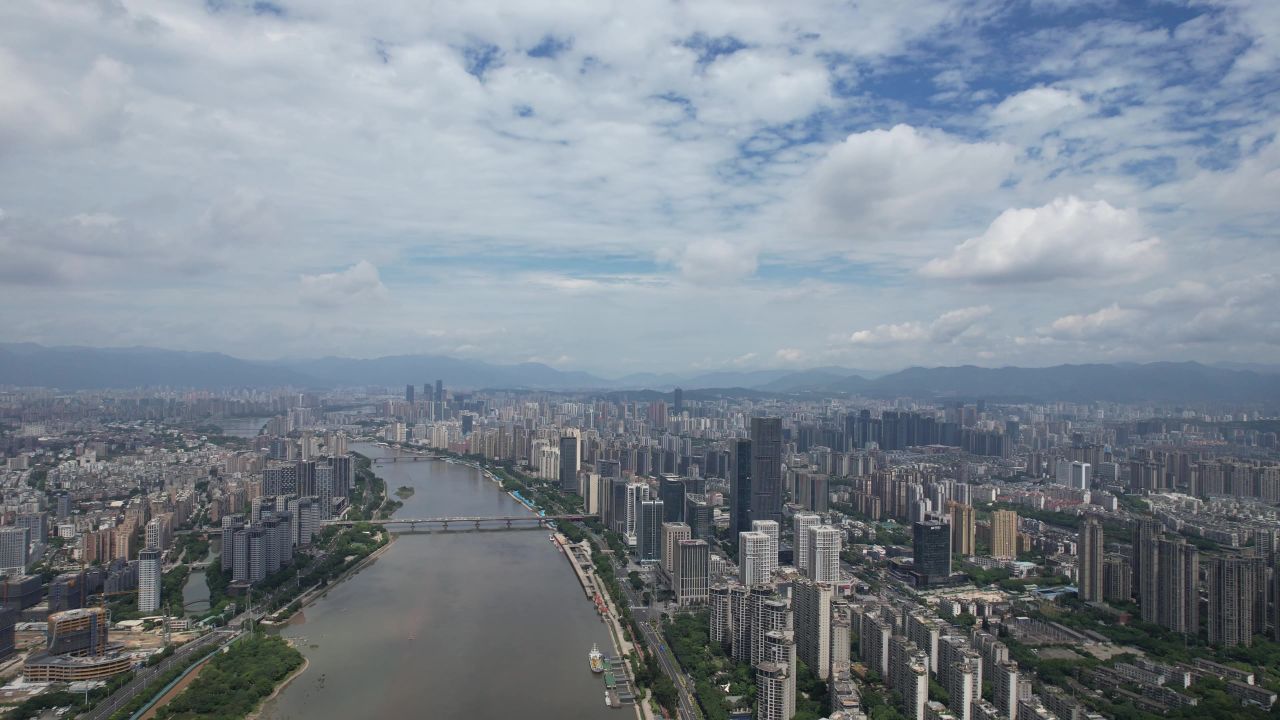 航拍福建福州城市风光