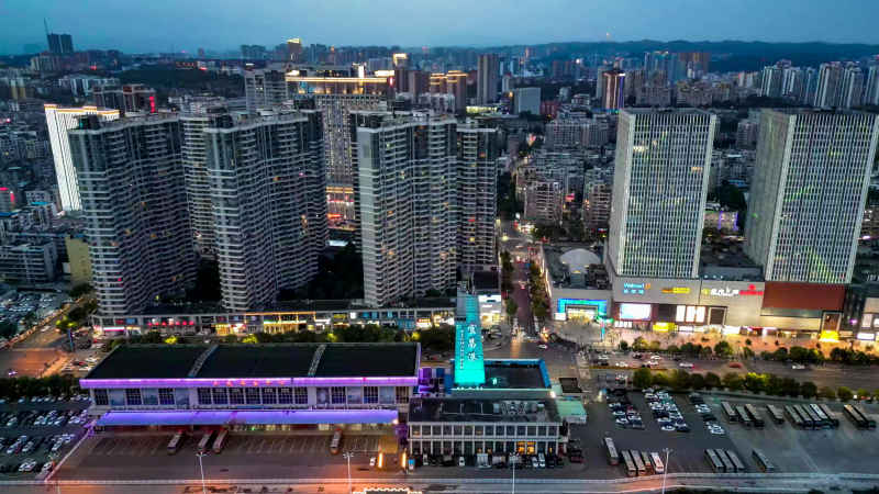 湖北宜昌城市风光航拍摄影图
