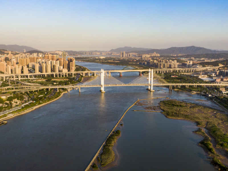 福建福州闽江魁浦大桥摄影图