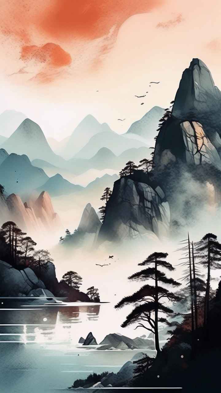 山水画国风背景 46