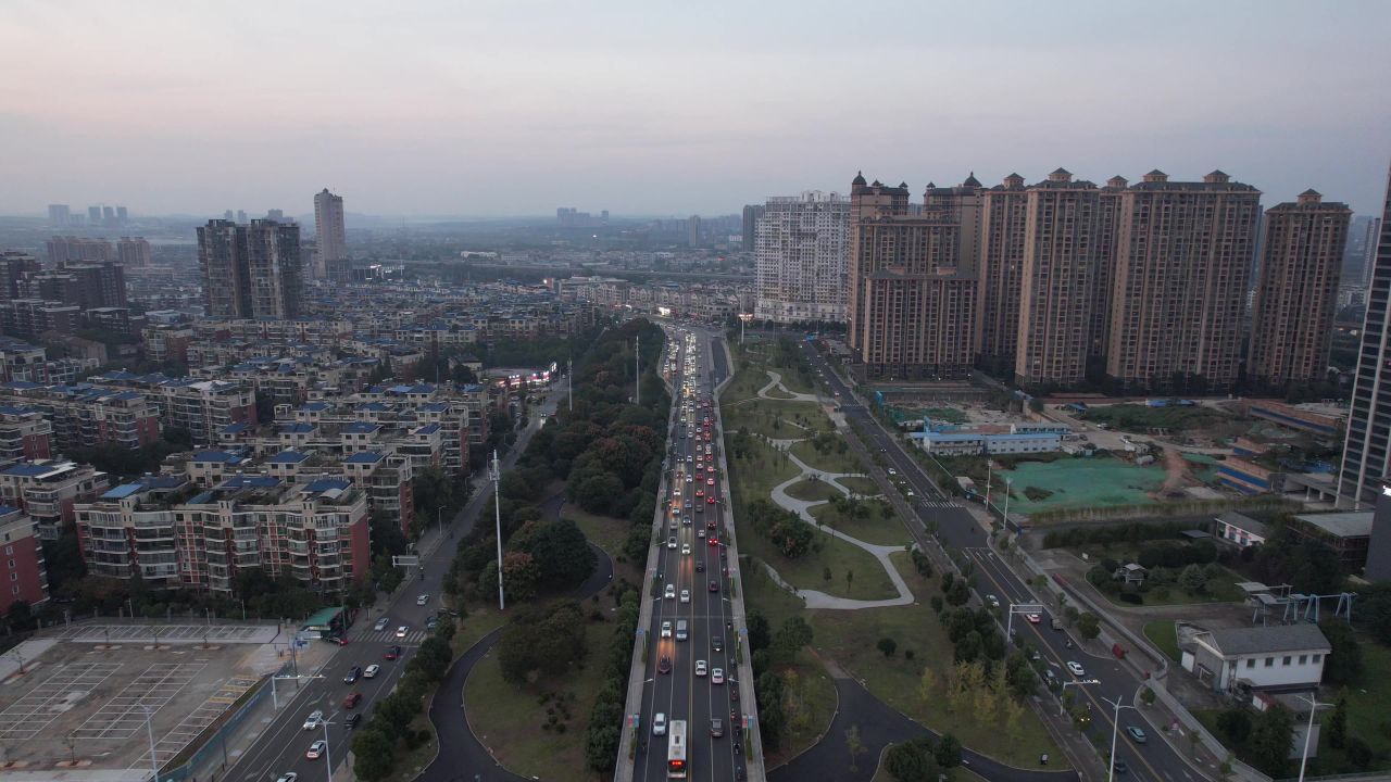 湖南湘潭城市风光交通建筑航拍