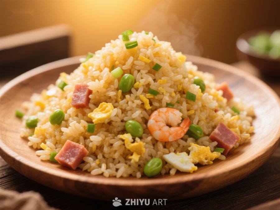 美味炒饭，虾仁豌豆点缀 670