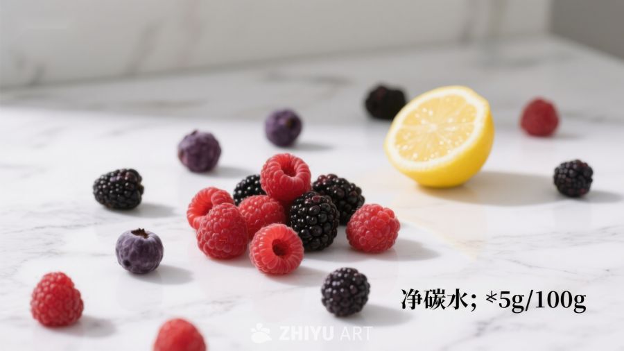 新鲜浆果与柠檬的健康组合