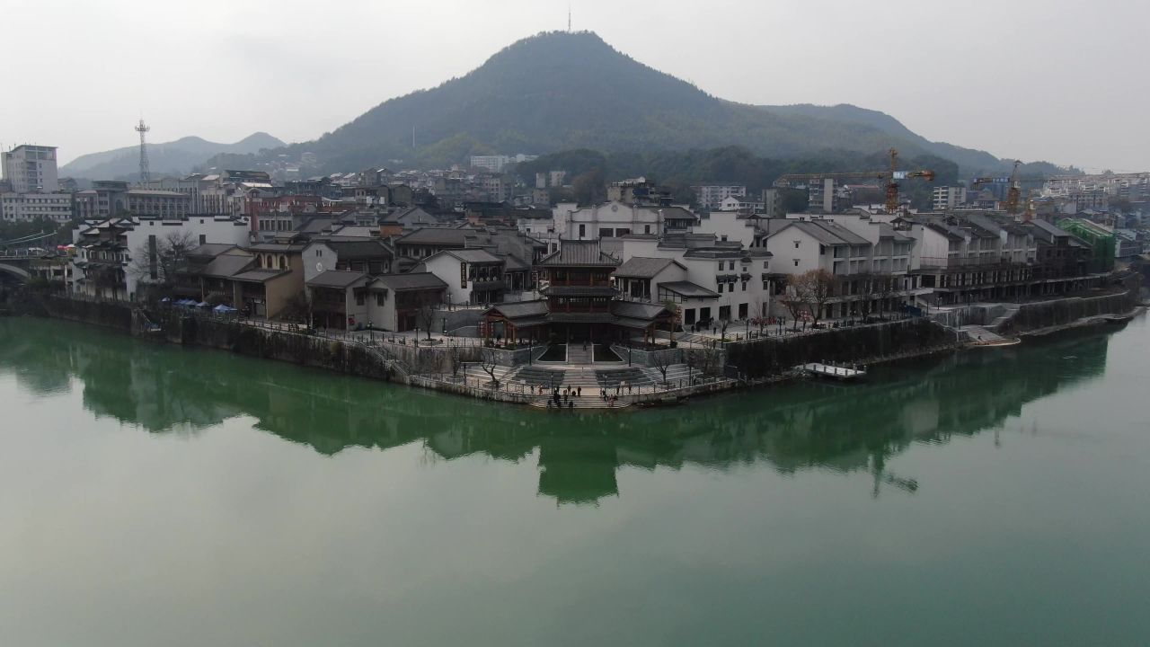 湖南洪江古商城航拍 