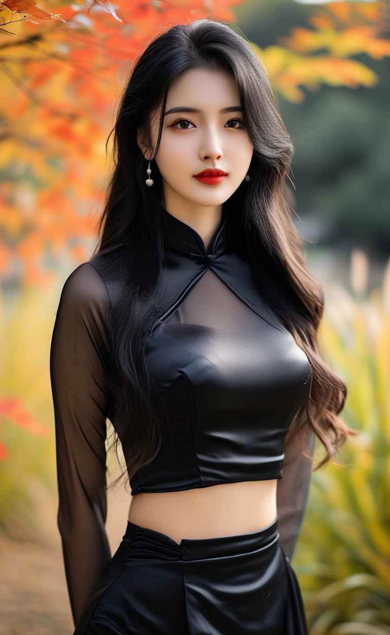 秋天美女户外摄影图 6