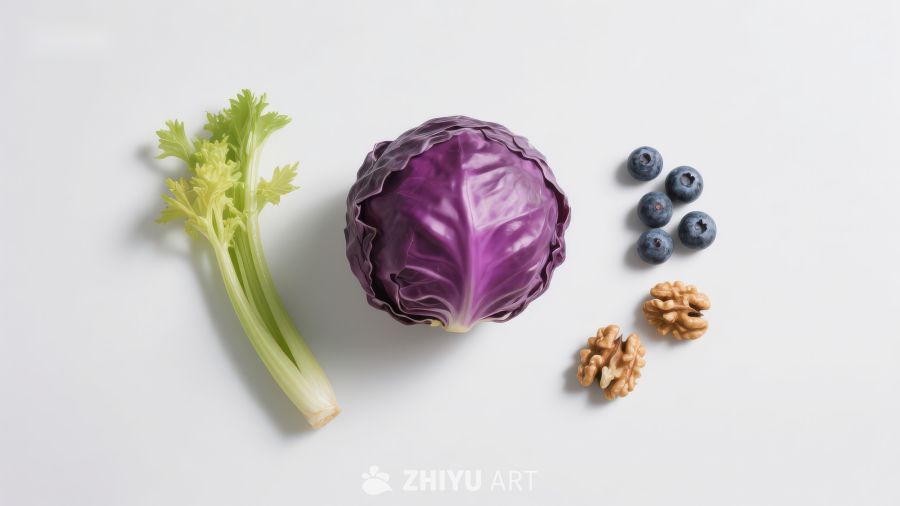 紫甘蓝与蓝莓坚果组合