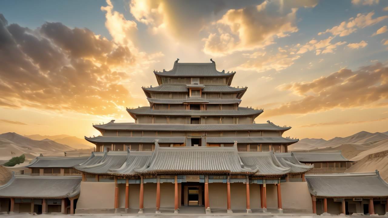 敦煌石窟莫高窟壁画日出日落 19