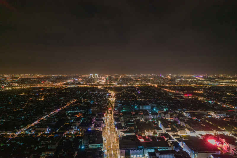 航拍 江苏 苏州 城市 夜景