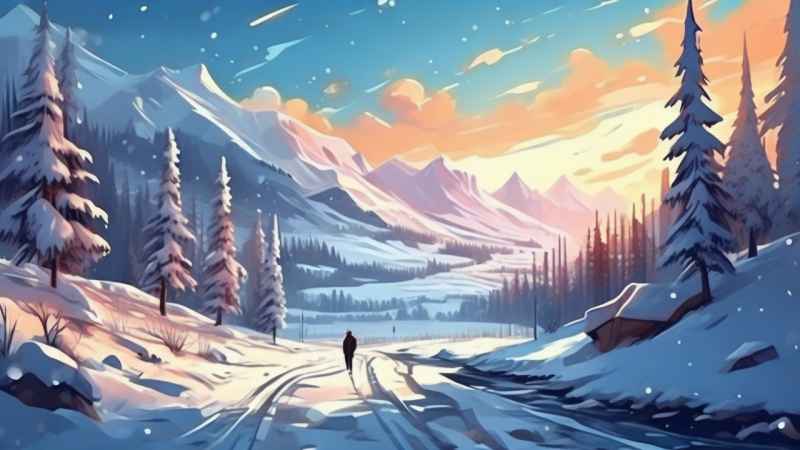 插画冬季背景图 3