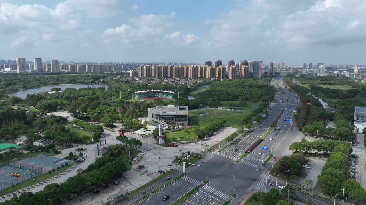 延时航拍昆山体育生态园 1