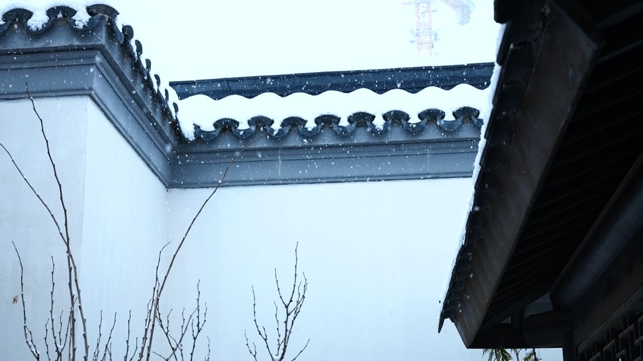 中式园林雪景 园林雪景 江南雪景 34