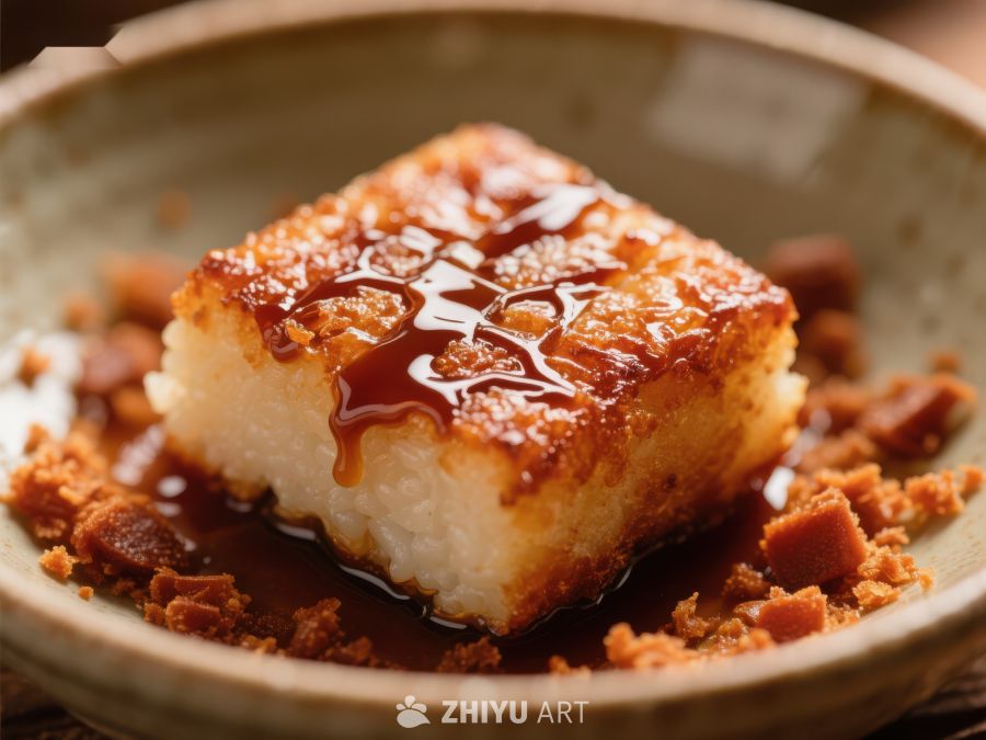 焦糖淋面的甜品方块 332