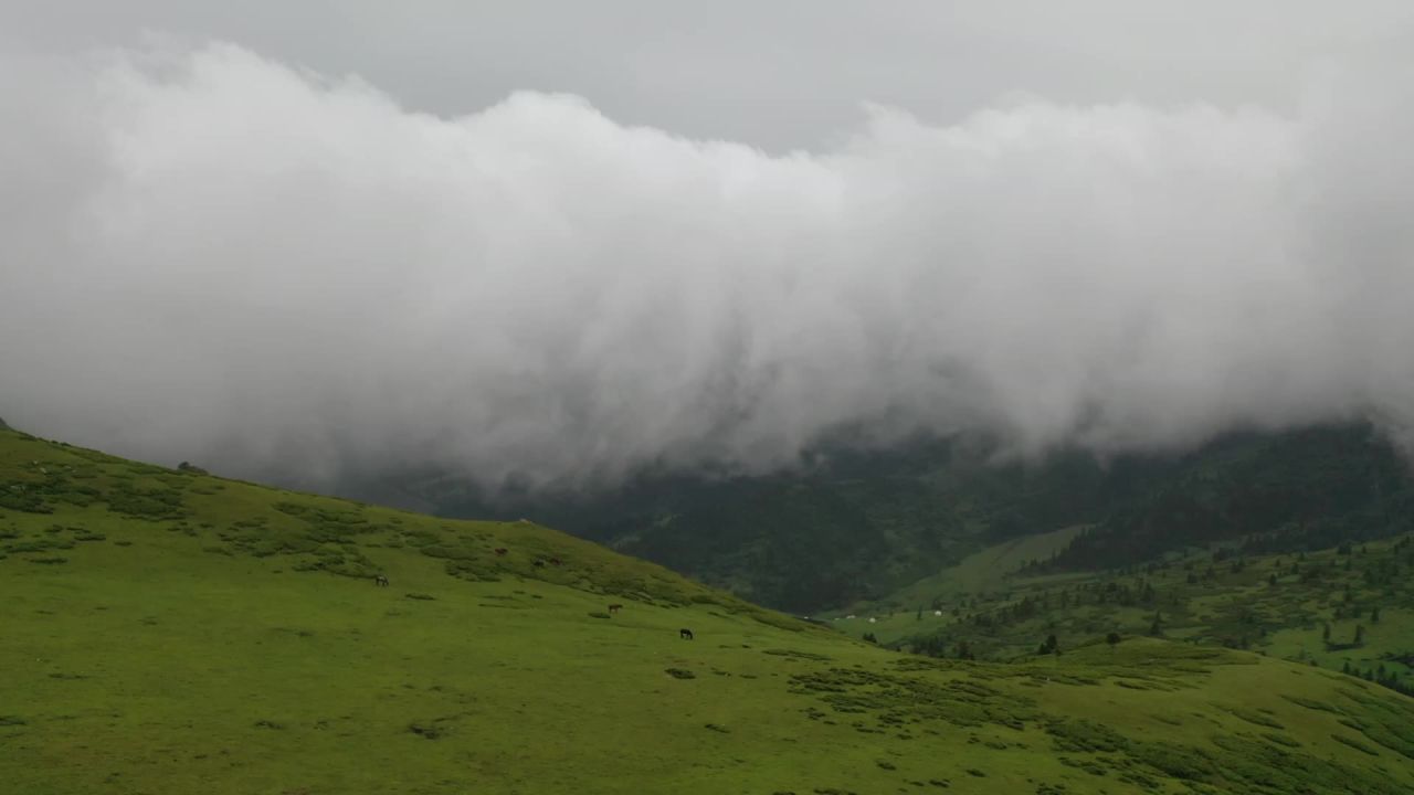 新疆山间雾气