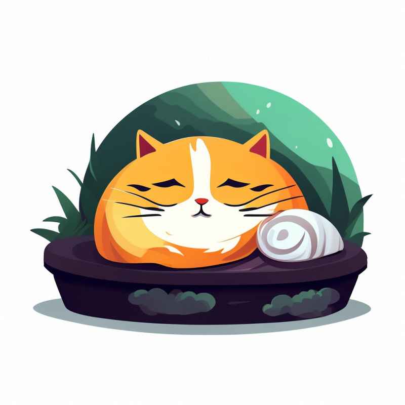 爱睡懒觉的猫咪插画元素 4