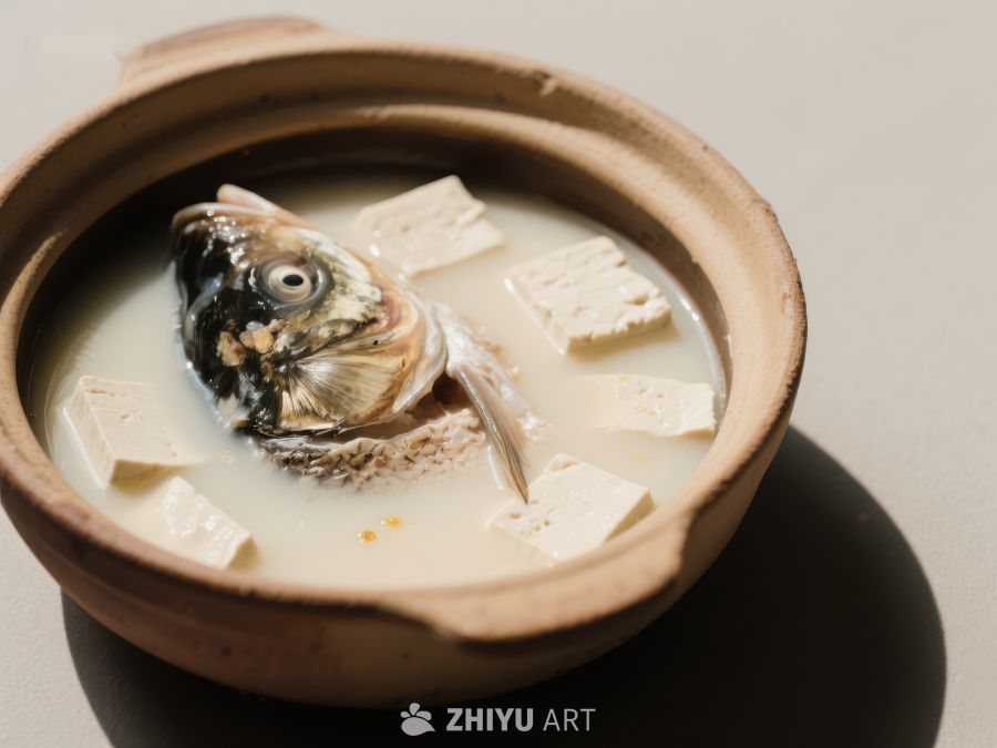 鱼头豆腐汤，营养美味 1129
