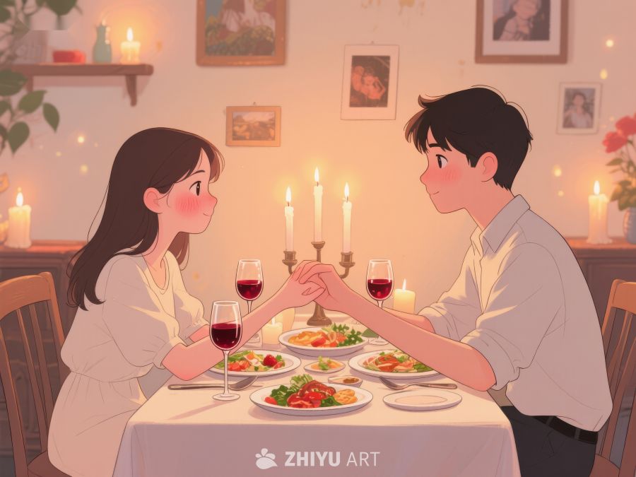 烛光晚餐中的浪漫对话 1135