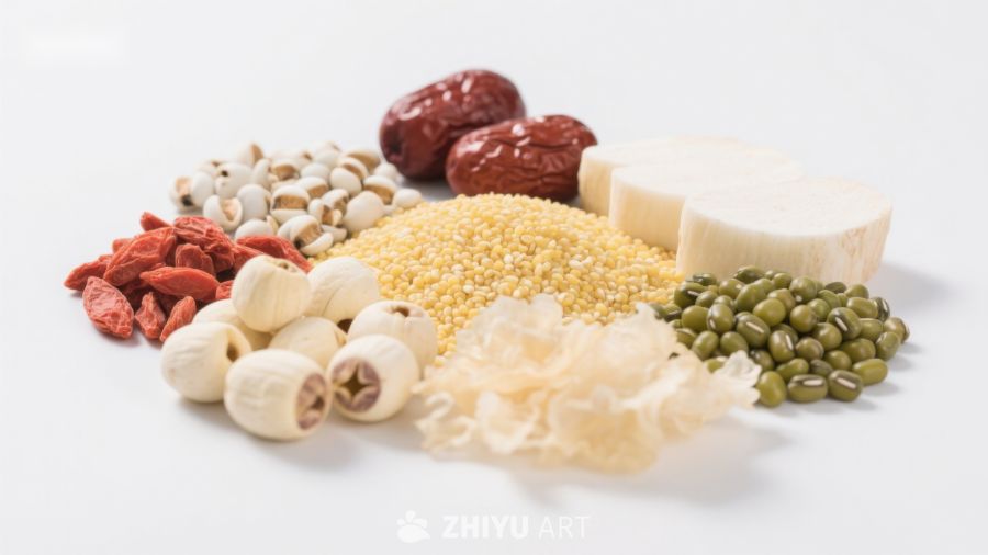 多种传统食材的组合展示