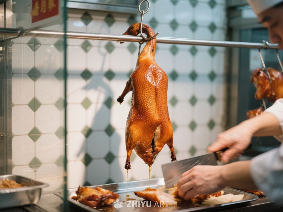 厨师正在切割烤鸭 94