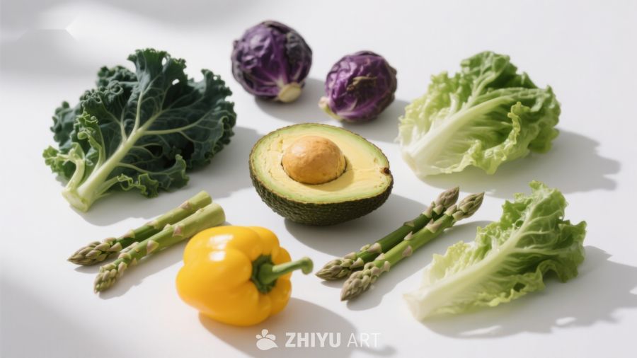 新鲜蔬菜与水果摆拍