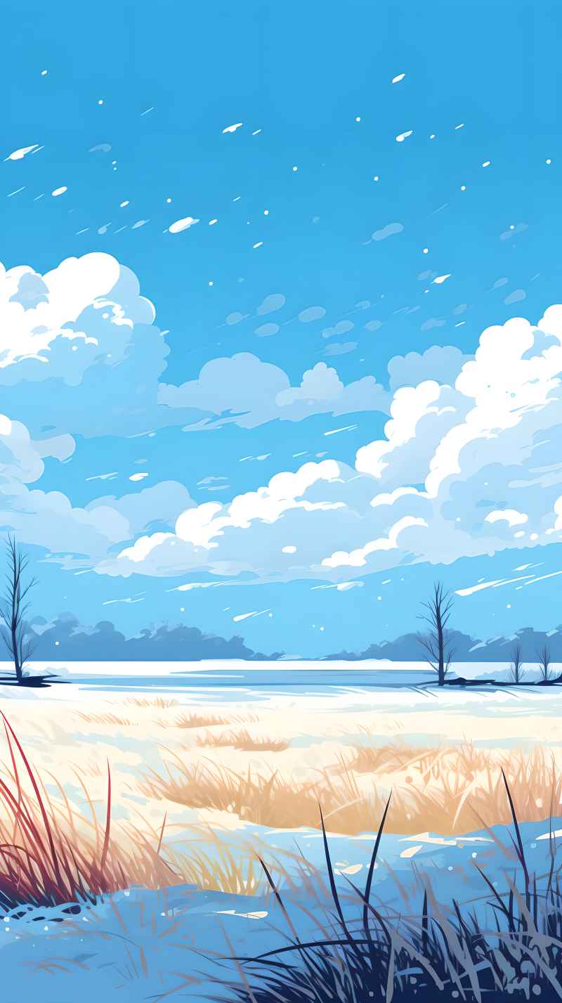 冬季唯美雪景创业插画 99