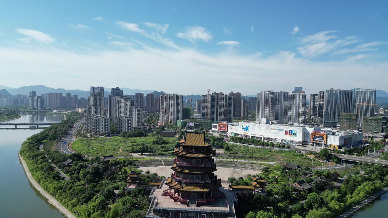 航拍宜春多胜楼
