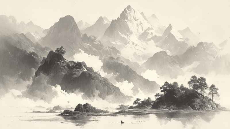 中国风水墨画水墨山水 13