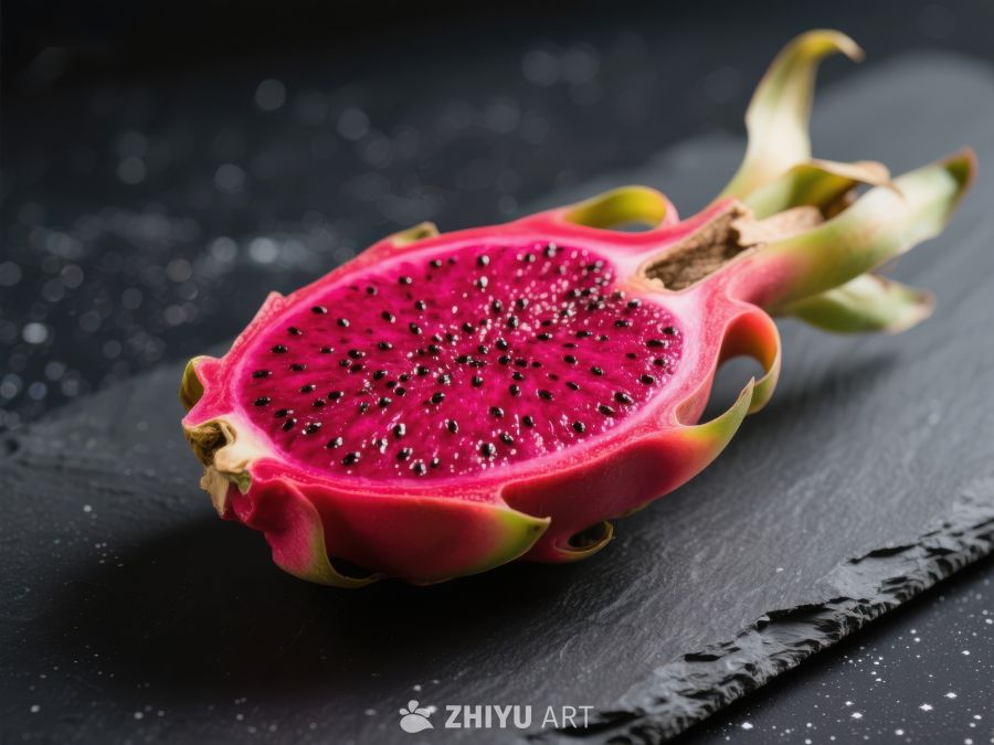 切开的火龙果展示鲜艳果肉 413