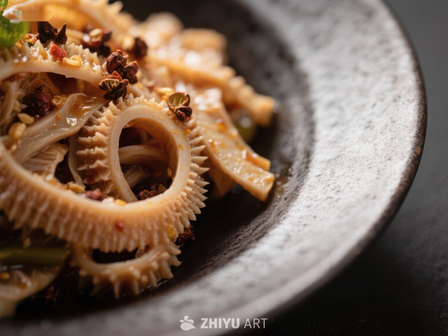 香辣鱿鱼圈配豆干美食特写 1630