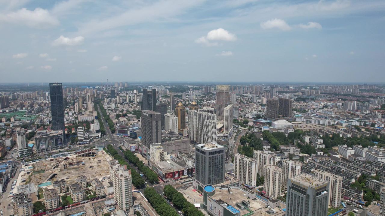 江苏宿迁城市风光地标建筑航拍 