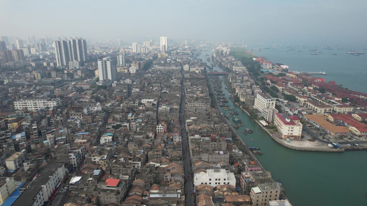 广西北海城市风光北海老城航拍  