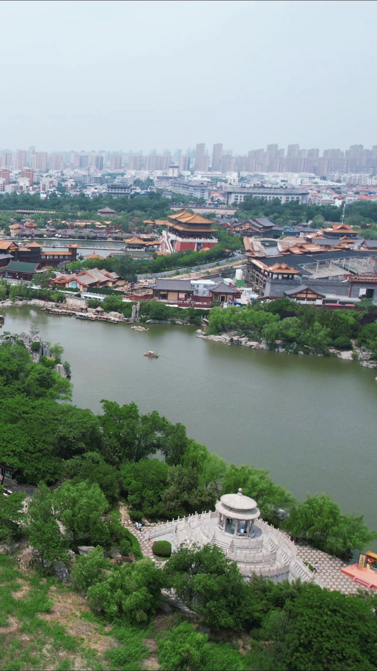 河南开封城市风光旅游景区航拍 