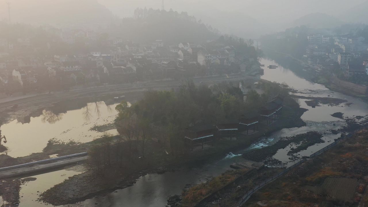 航拍湖南湘西茶峒古镇（边城）