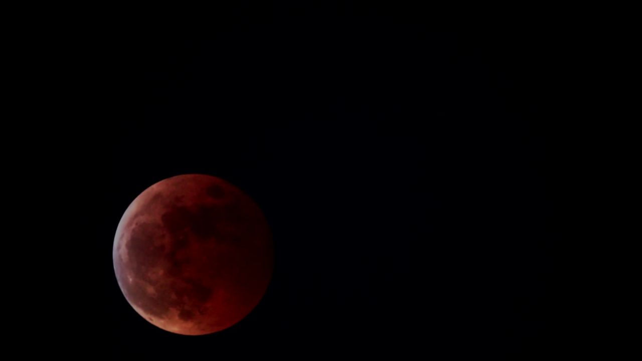 月全食红月亮月掩天王星
