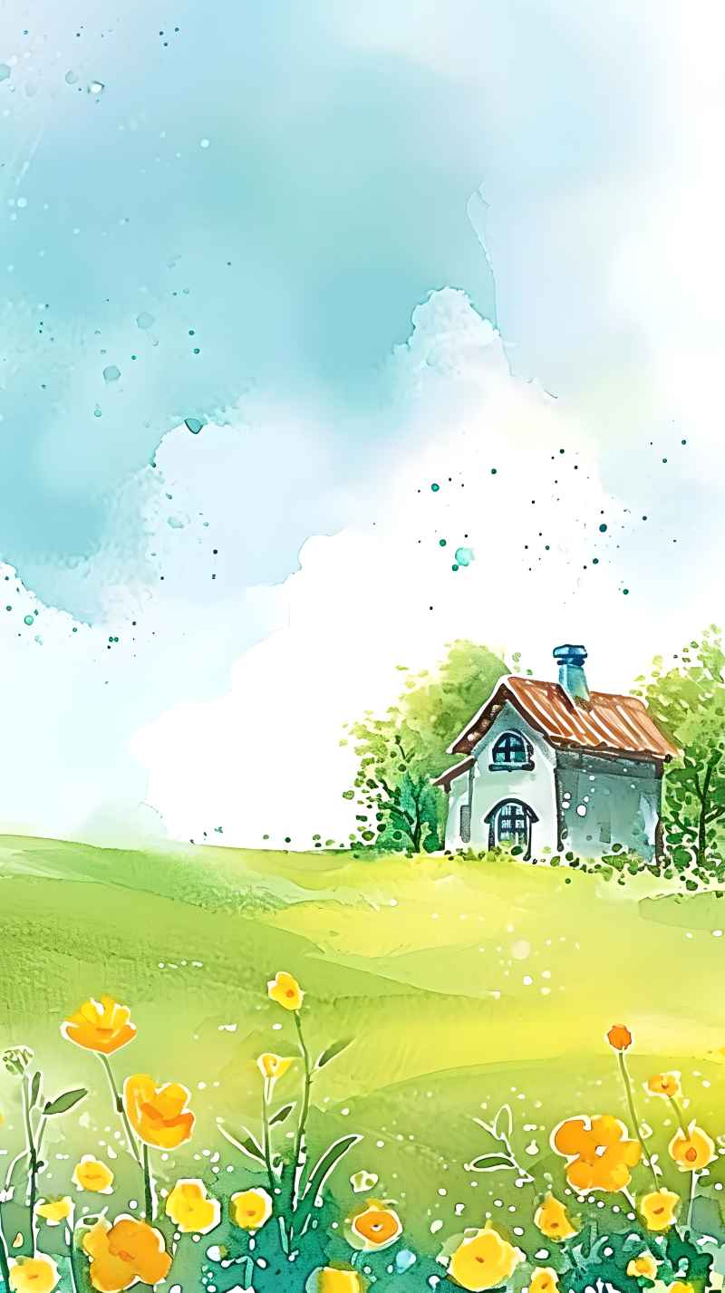 阳光的印象派丰富多彩水彩画 14