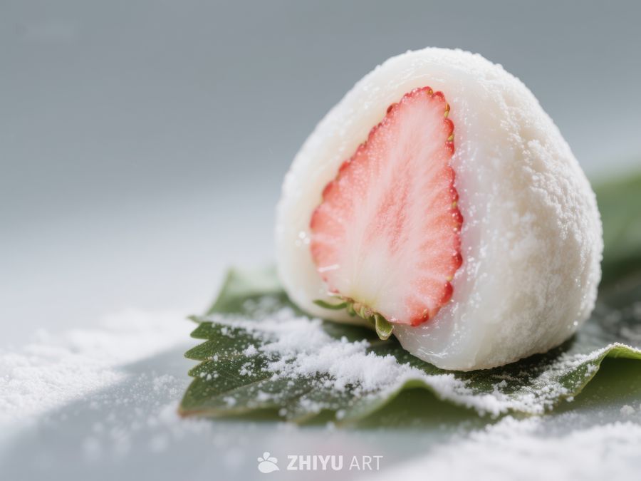 草莓大福：甜蜜的白色糯米团 6