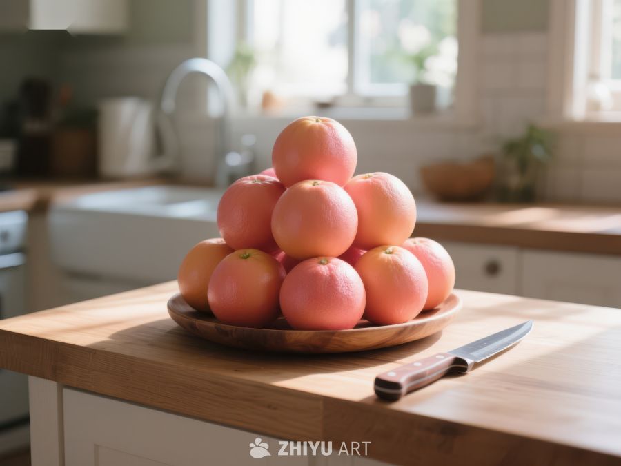 厨房台面上的柚子堆 129