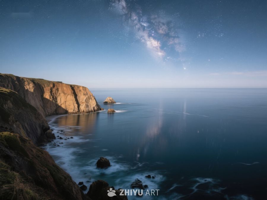 夜空下的海岸悬崖 329