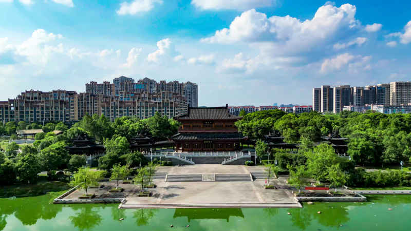 江西吉安城市风光旅游景区航拍图