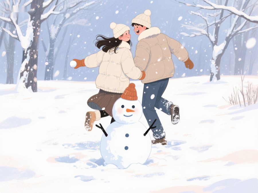 冬日雪地，欢笑堆雪人 89